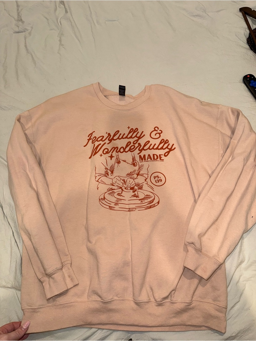 Fearfully & Wonderfully Made Crewneck Sweatshirt - Soft Pink